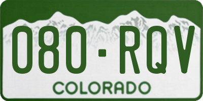 CO license plate 080RQV