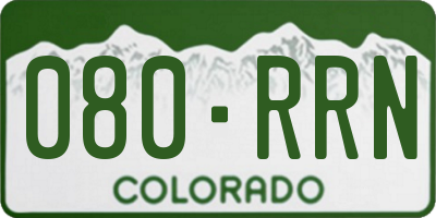 CO license plate 080RRN