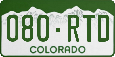 CO license plate 080RTD