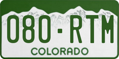 CO license plate 080RTM