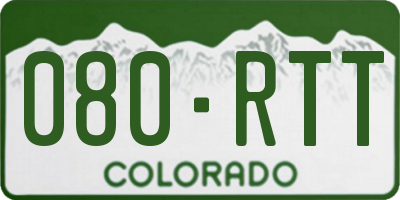 CO license plate 080RTT
