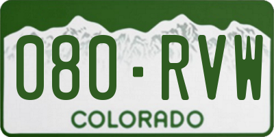 CO license plate 080RVW