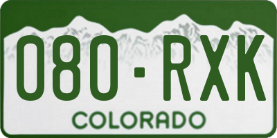 CO license plate 080RXK