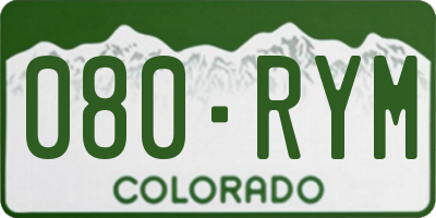 CO license plate 080RYM