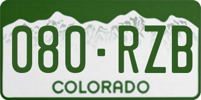 CO license plate 080RZB
