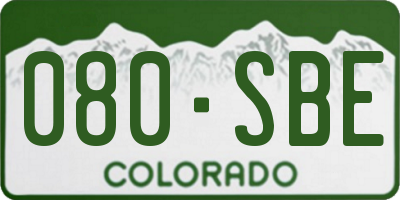 CO license plate 080SBE