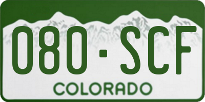 CO license plate 080SCF