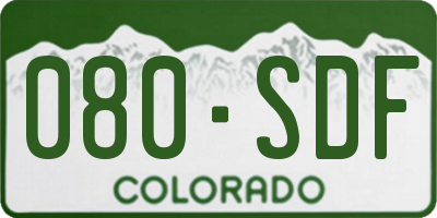 CO license plate 080SDF