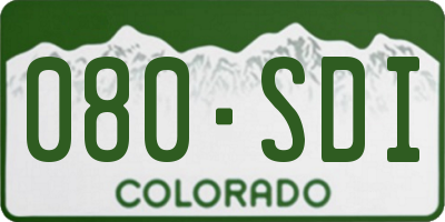 CO license plate 080SDI