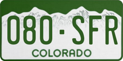 CO license plate 080SFR