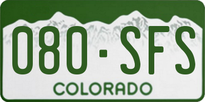 CO license plate 080SFS