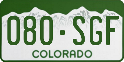 CO license plate 080SGF