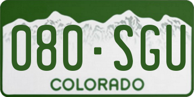 CO license plate 080SGU