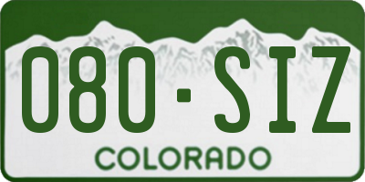 CO license plate 080SIZ