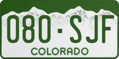 CO license plate 080SJF