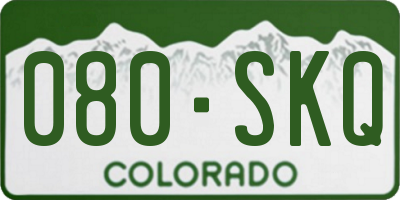 CO license plate 080SKQ
