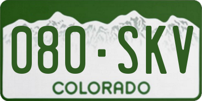 CO license plate 080SKV