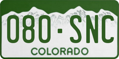 CO license plate 080SNC