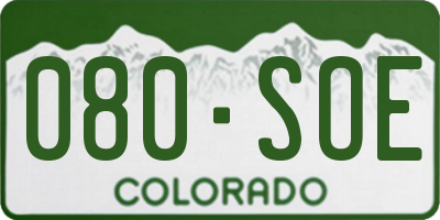 CO license plate 080SOE