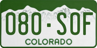 CO license plate 080SOF