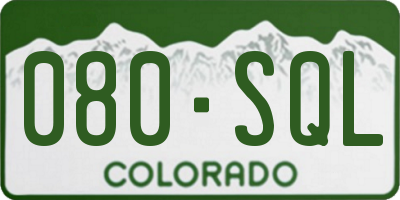 CO license plate 080SQL
