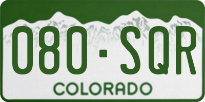CO license plate 080SQR