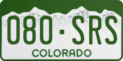 CO license plate 080SRS