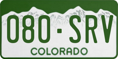 CO license plate 080SRV