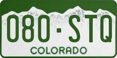 CO license plate 080STQ