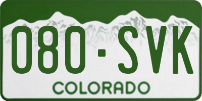 CO license plate 080SVK