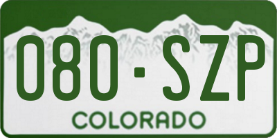 CO license plate 080SZP