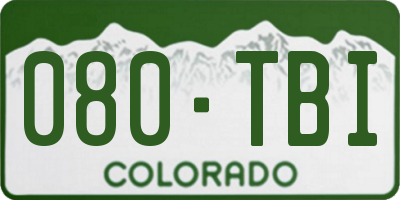 CO license plate 080TBI