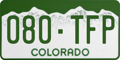 CO license plate 080TFP