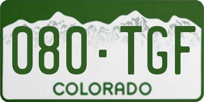 CO license plate 080TGF