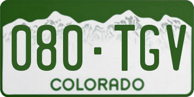 CO license plate 080TGV