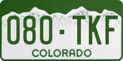 CO license plate 080TKF
