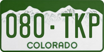 CO license plate 080TKP