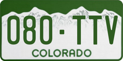 CO license plate 080TTV
