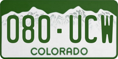CO license plate 080UCW