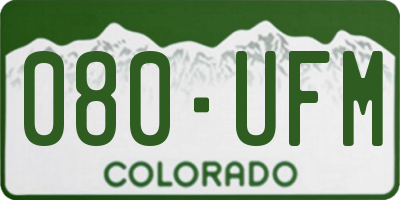 CO license plate 080UFM