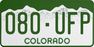CO license plate 080UFP