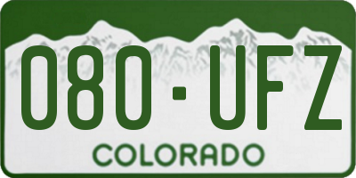 CO license plate 080UFZ
