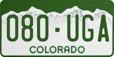 CO license plate 080UGA