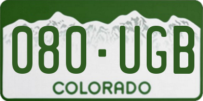 CO license plate 080UGB