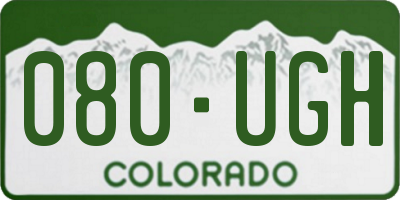 CO license plate 080UGH
