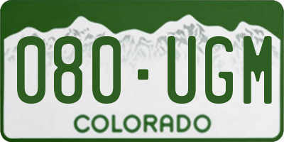 CO license plate 080UGM