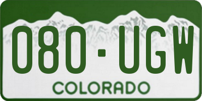 CO license plate 080UGW