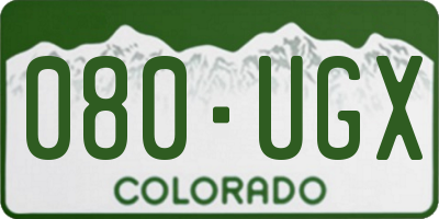 CO license plate 080UGX