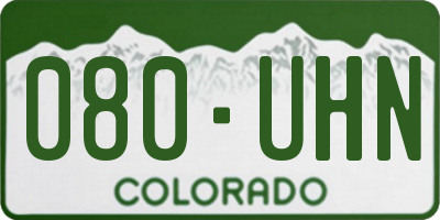 CO license plate 080UHN