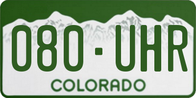 CO license plate 080UHR